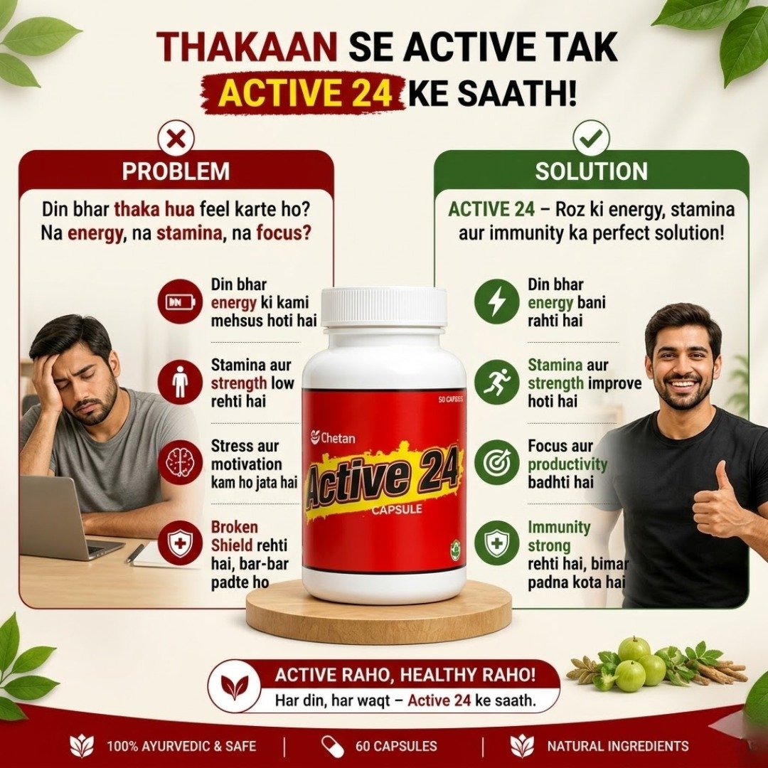 Thakaan se active tak active 24 ke saath