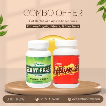 SehatPrash & Active 24 Combo – Weight Gain + Multivitamin Ayurvedic Capsules